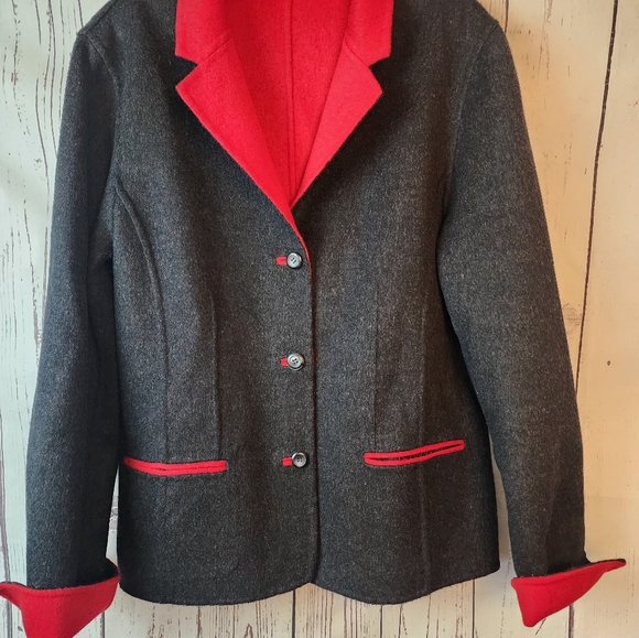 Pendleton Women's Reversible Wool Jacket Medium Red/Gray - Picture 1 of 6